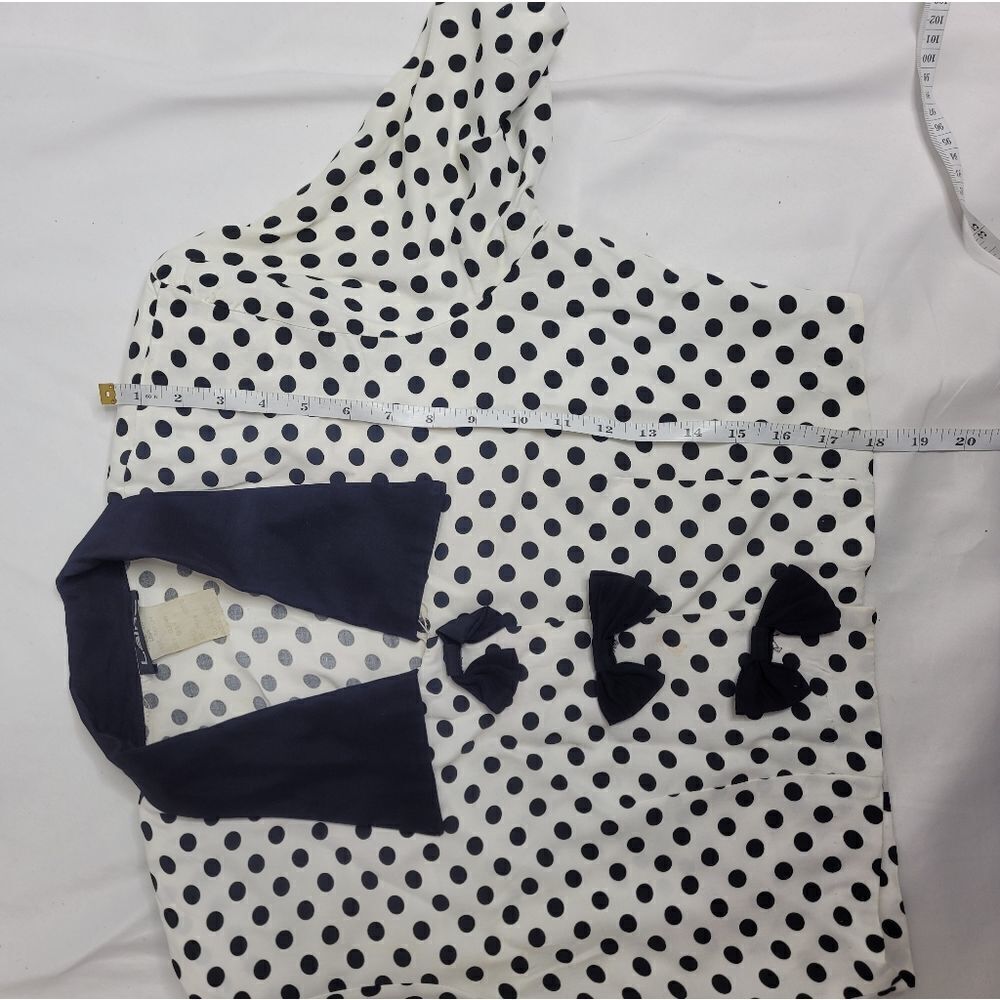 VINTAGE 80s set‎ polka-dot high waist shorts and crop top S - Picture 7 of 15